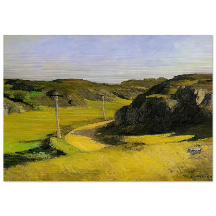 Road in Maine - Edward Hopper Brushed Aluminum Print - 70x100 cm / 28x40 inches | Edward Hopper Aluminum Print | Edward Hopper Prints