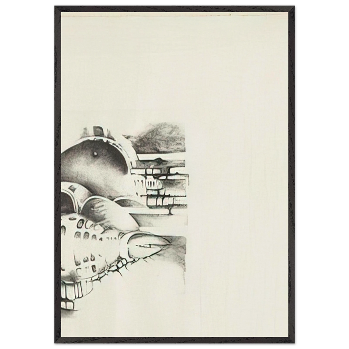 THIRTEENTH STONE 1970 - Lee Bontecou 70x100 cm / 28x40 inches Framed Art Print – Black Wooden Frame