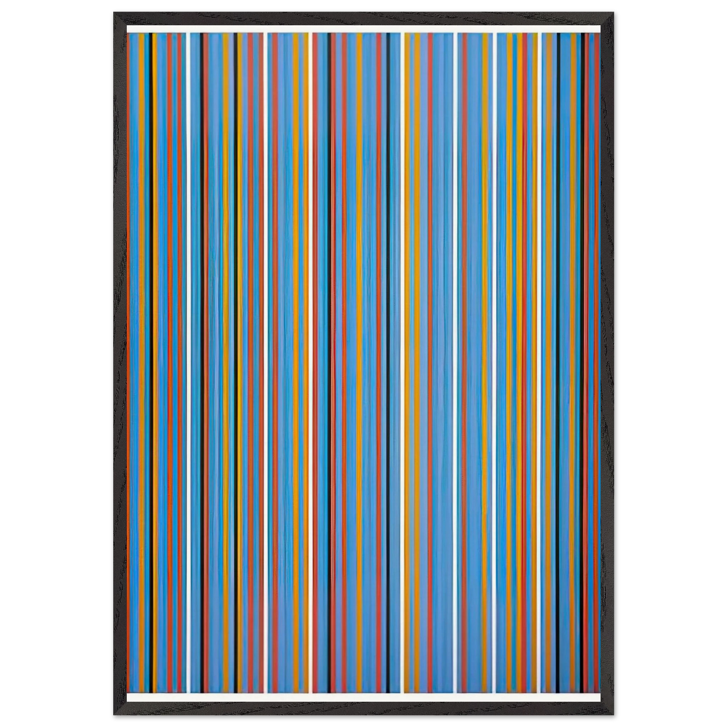 BIG BLUE 1982 - Bridget Riley 70x100 cm / 28x40 inches Framed Art Print – Black Wooden Frame