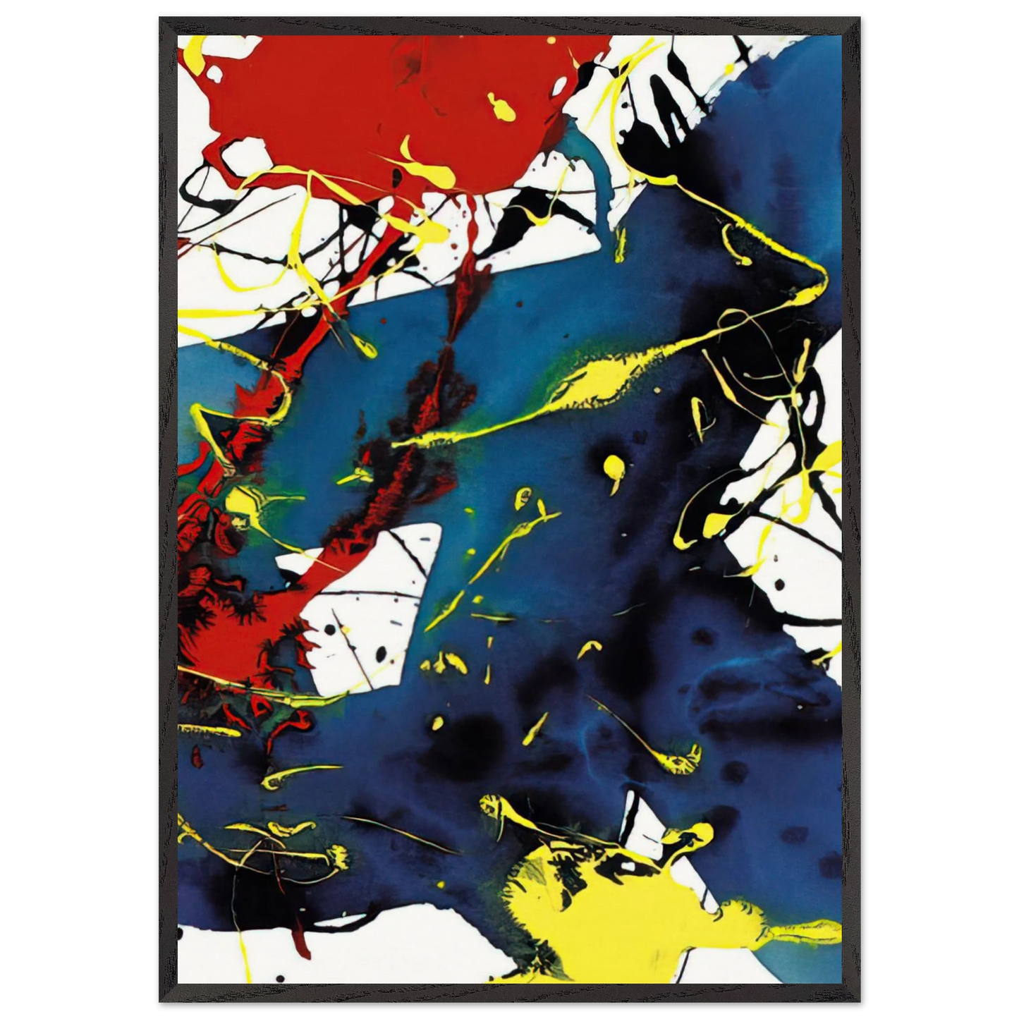 Untitled SFP94-143 SFF 1813 - Sam Francis 70x100 cm / 28x40 inches Framed Art Print – Black Wooden Frame