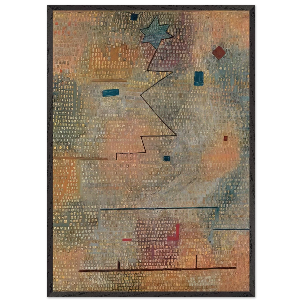 RISING STAR 1923 - Paul Klee 70x100 cm / 28x40 inches Framed Art Print – Black Wooden Frame