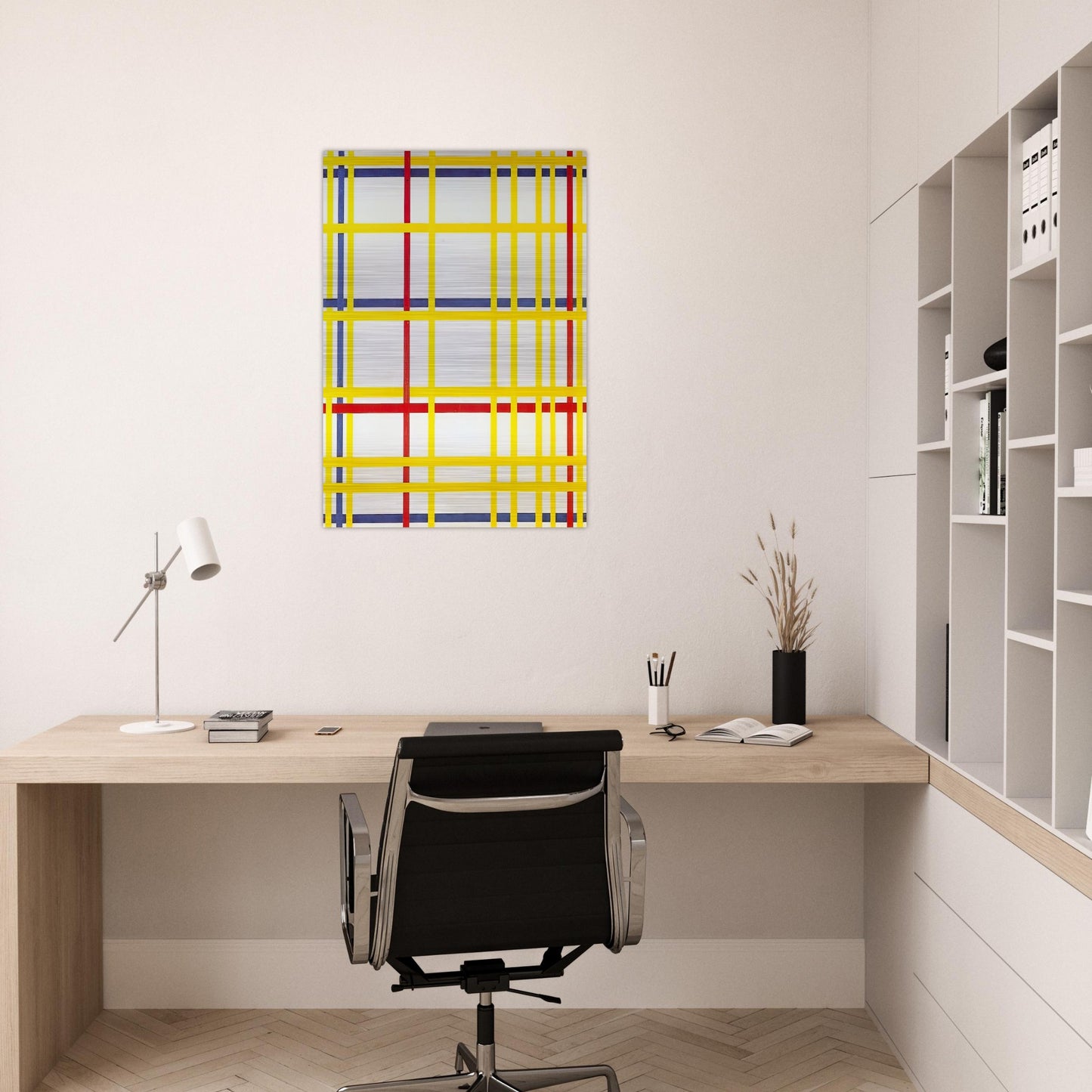 New York City I - Piet Mondrian Brushed Aluminum Print - 70x100 cm / 28x40 inches | Piet Mondrian Aluminum Print | Piet Mondrian Prints