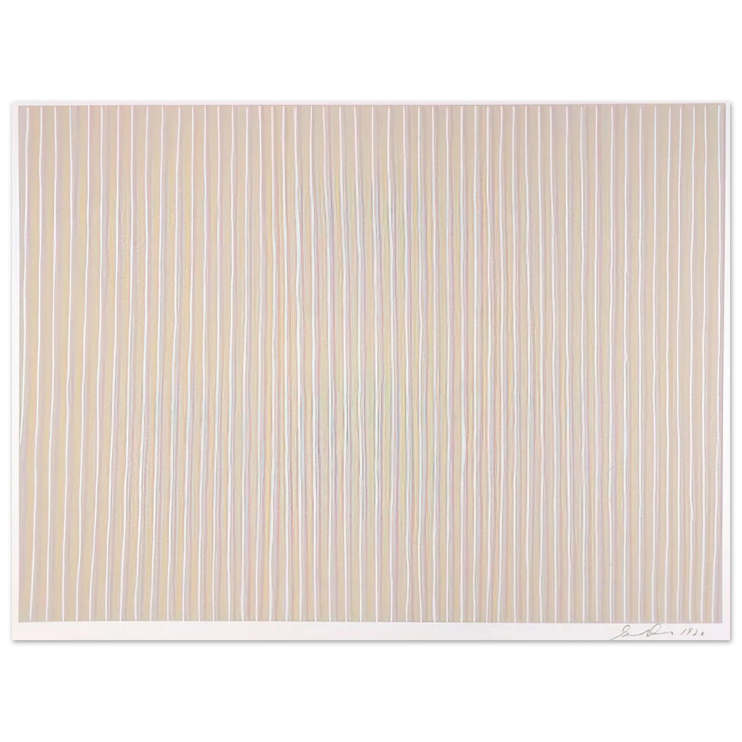 Gene Davis - Untitled Pink, Yellow and White - 1980 75x100 cm / 30x40inches Fine Art Poster