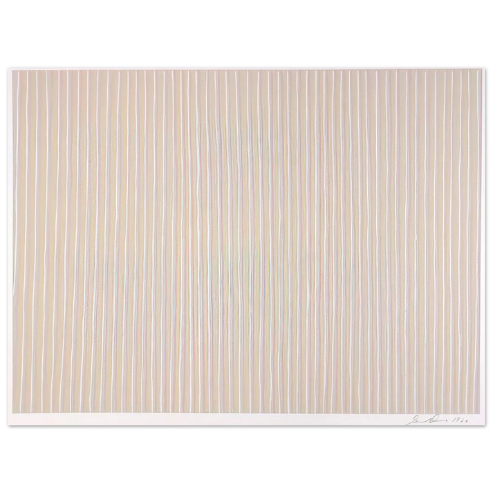 Gene Davis - Untitled Pink, Yellow and White - 1980 75x100 cm / 30x40inches Fine Art Poster