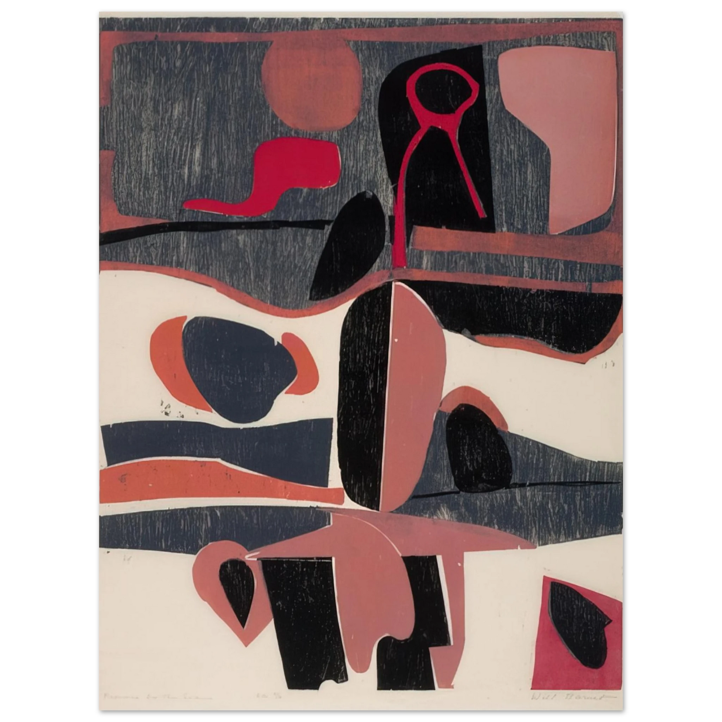 Will Barnet - Province by the Sea - 1959 United States 75x100 cm / 30x40inches Fine Art Poster