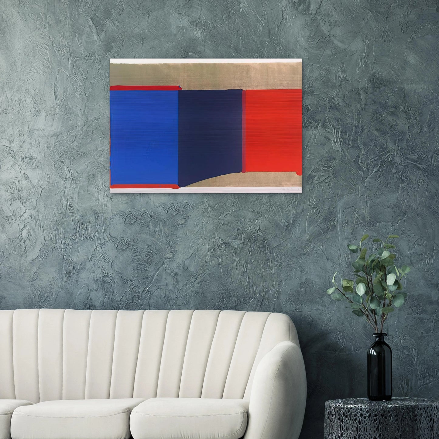 Blues, Reds - 1969 - John Hoyland Brushed Aluminum Print - 70x100 cm / 28x40 inches | John Hoyland Aluminum Print | John Hoyland Prints