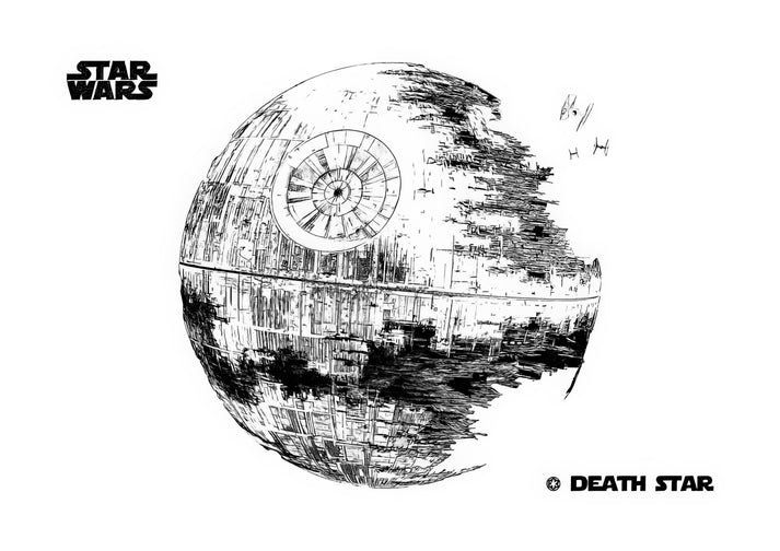 Drawings of the Death Star Art Print | RedKalion