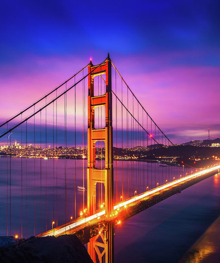 Golden Gate Bridge at Night Art Print | RedKalion