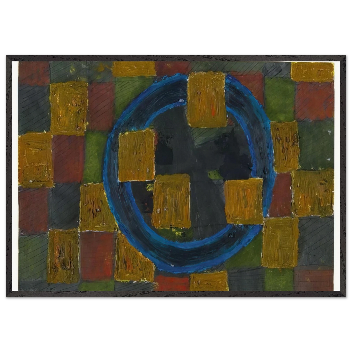 Kreise und Quadrate - 1963 - Johannes Itten 70x100 cm / 28x40 inches Framed Art Print – Black Wooden Frame