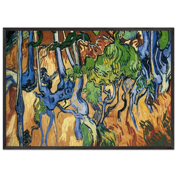 Tree roots - Vincent van Gogh 70x100 cm / 28x40 inches Framed Art Print – Black Wooden Frame