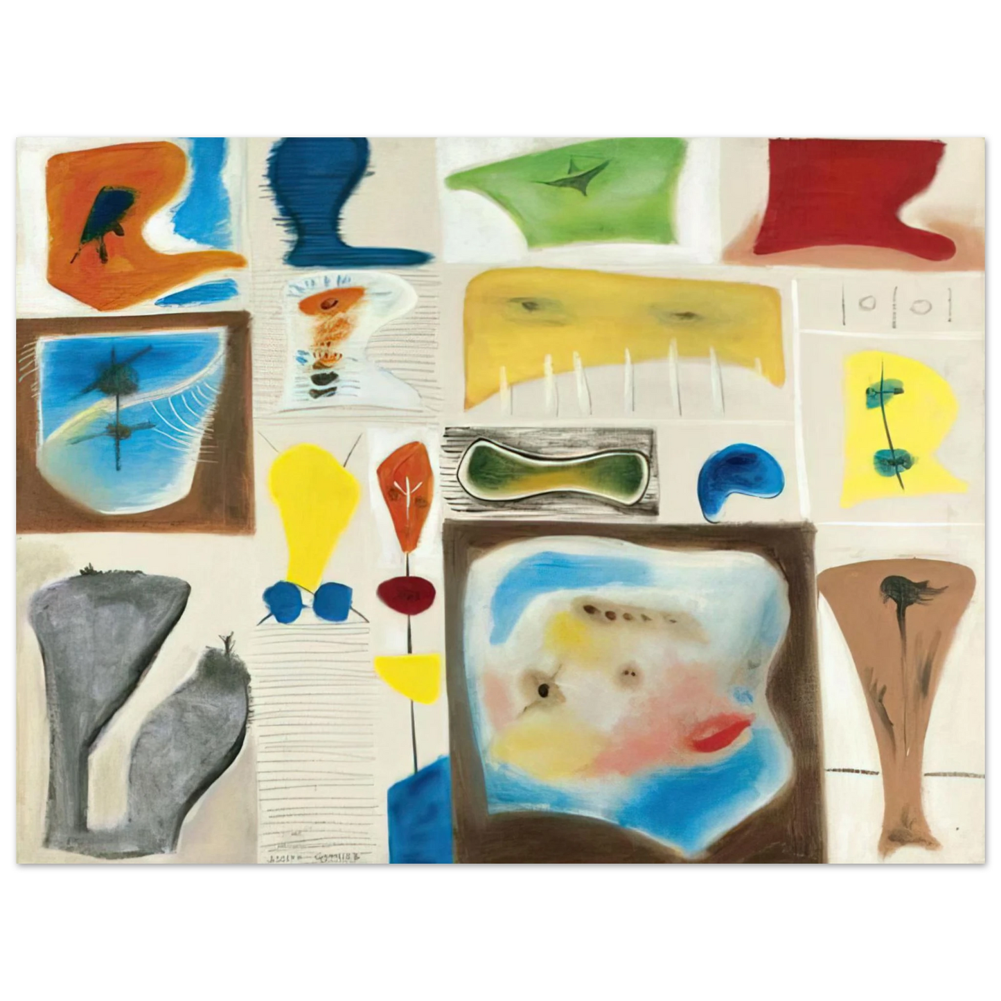 Adolph Gottlieb - A palette of imagery - 1944 75x100 cm / 30x40inches Fine Art Poster