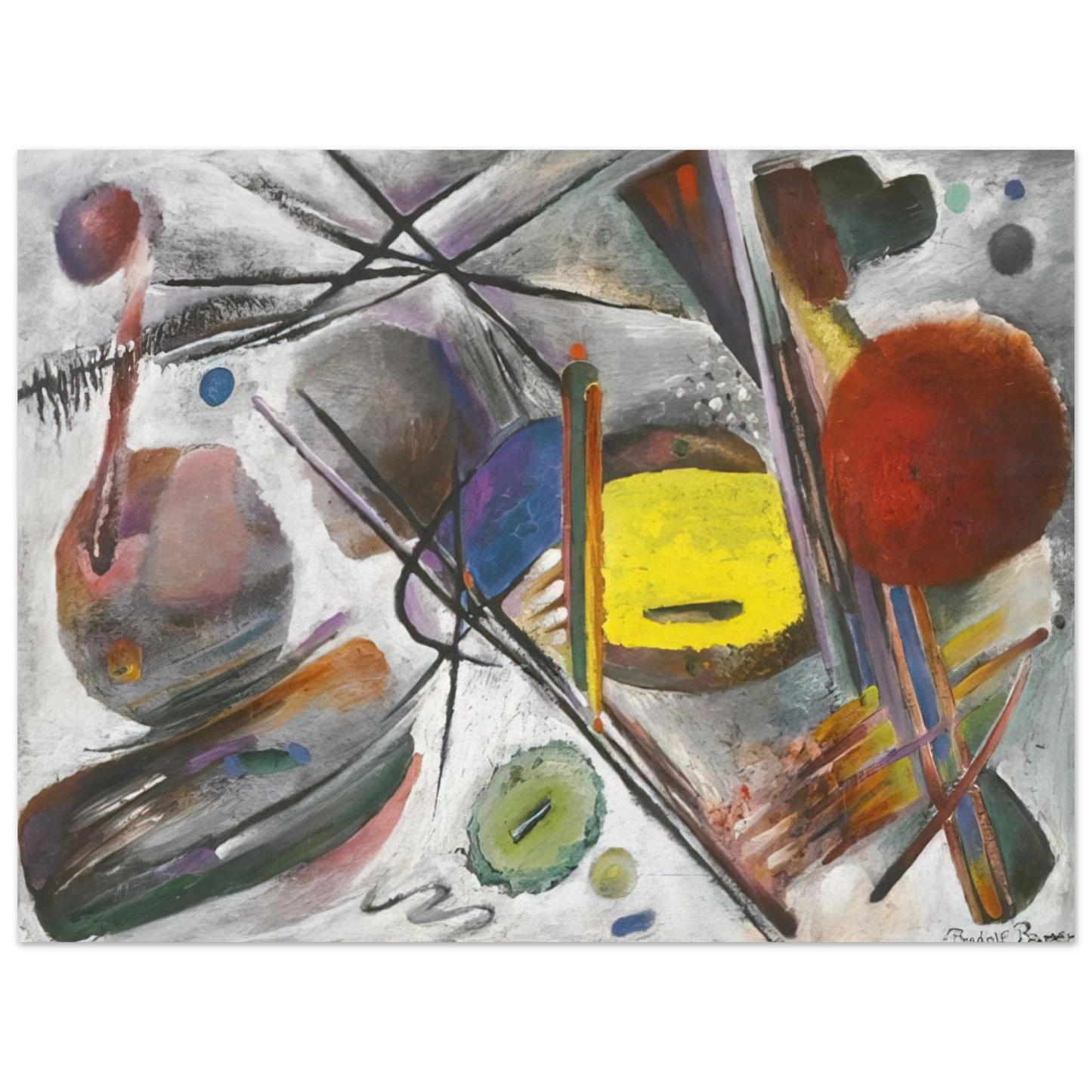 Rudolf Bauer - UNTITLED 1919 75x100 cm / 30x40inches Fine Art Poster