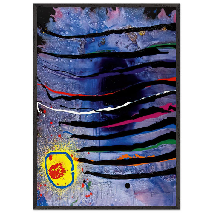 Tigers Eye - 10307 - 2007 - John Hoyland 70x100 cm / 28x40 inches Framed Art Print – Black Wooden Frame