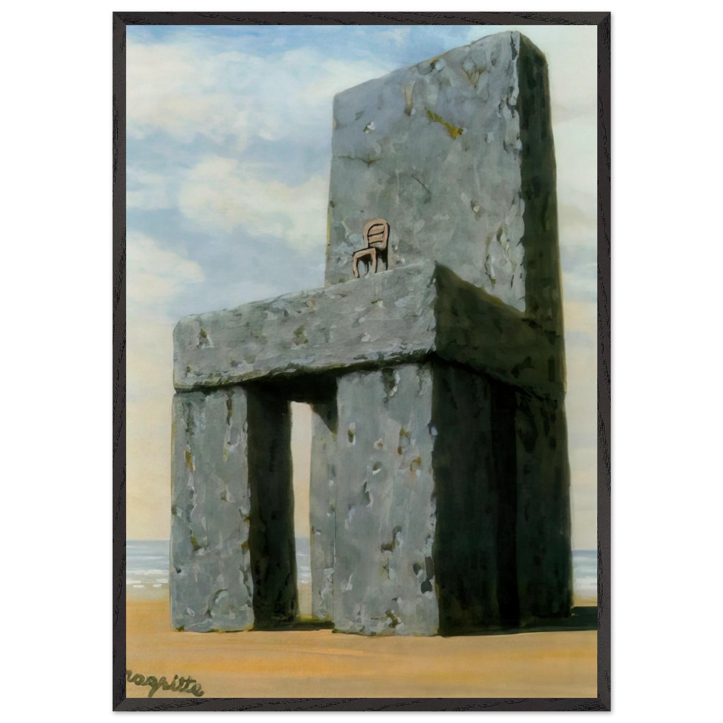 THE LEGEND OF THE CENTURIES 1950 - Rene Magritte 70x100 cm / 28x40 inches Framed Art Print – Black Wooden Frame
