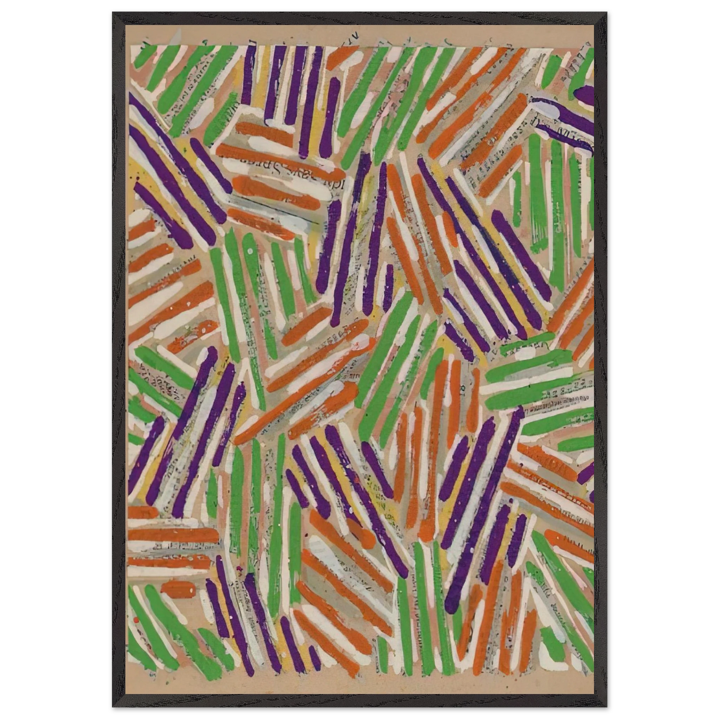 UNTITLED ULAE S13 - Jasper Johns 70x100 cm / 28x40 inches Framed Art Print – Black Wooden Frame