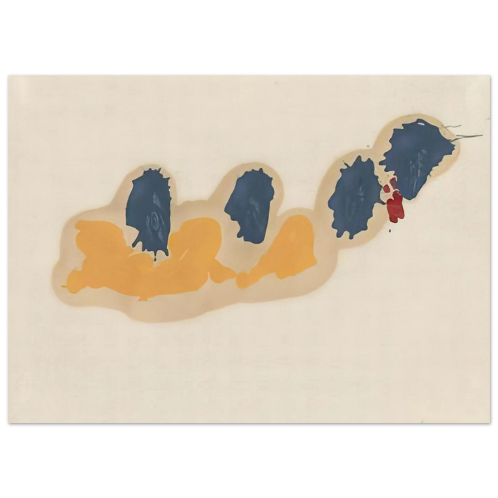 Helen Frankenthaler - April IV - 1960 Wall art - 27x35 cm / 11x14 inches - Premium Wooden Framed Poster With Fine Art Paper-canvas - Black frame