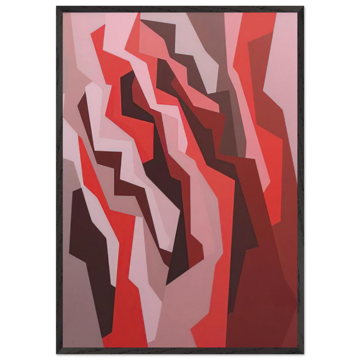 Orange Red Umber - 1958 - Karl Benjamin 70x100 cm / 28x40 inches Framed Art Print – Black Wooden Frame