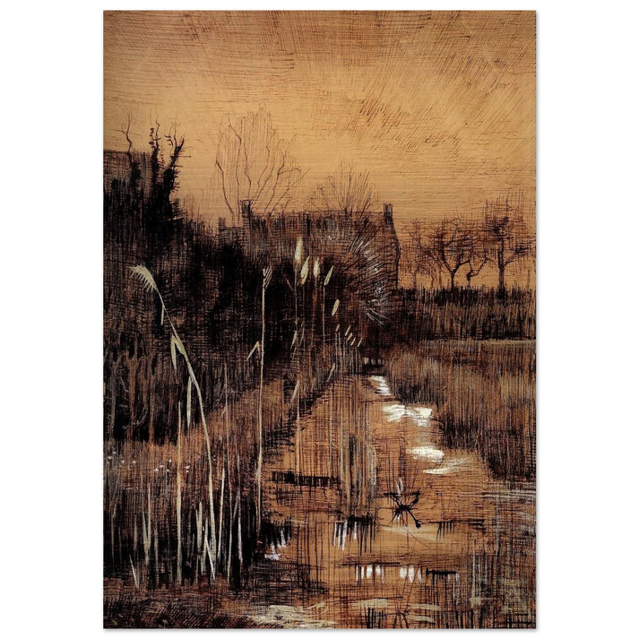 Ditch - Vincent van Gogh Brushed Aluminum Print - 70x100 cm / 28x40 inches | Vincent van Gogh Aluminum Print | Vincent van Gogh Prints