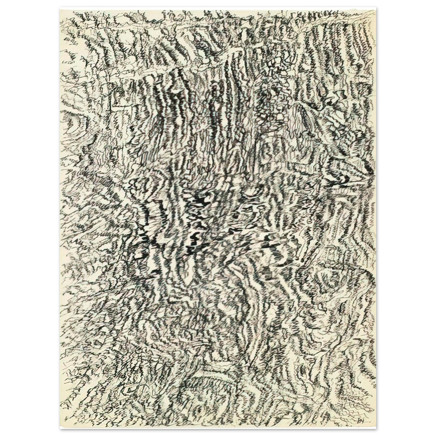 Henri Michaux - Dessin mescalinien - 1958 75x100 cm / 30x40inches Fine Art Poster