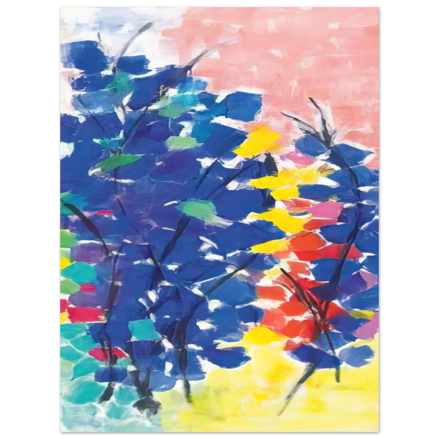Alma Woodsey Thomas - UNTITLED FLORAL ABSTRACTION 1970 75x100 cm / 30x40inches Fine Art Poster