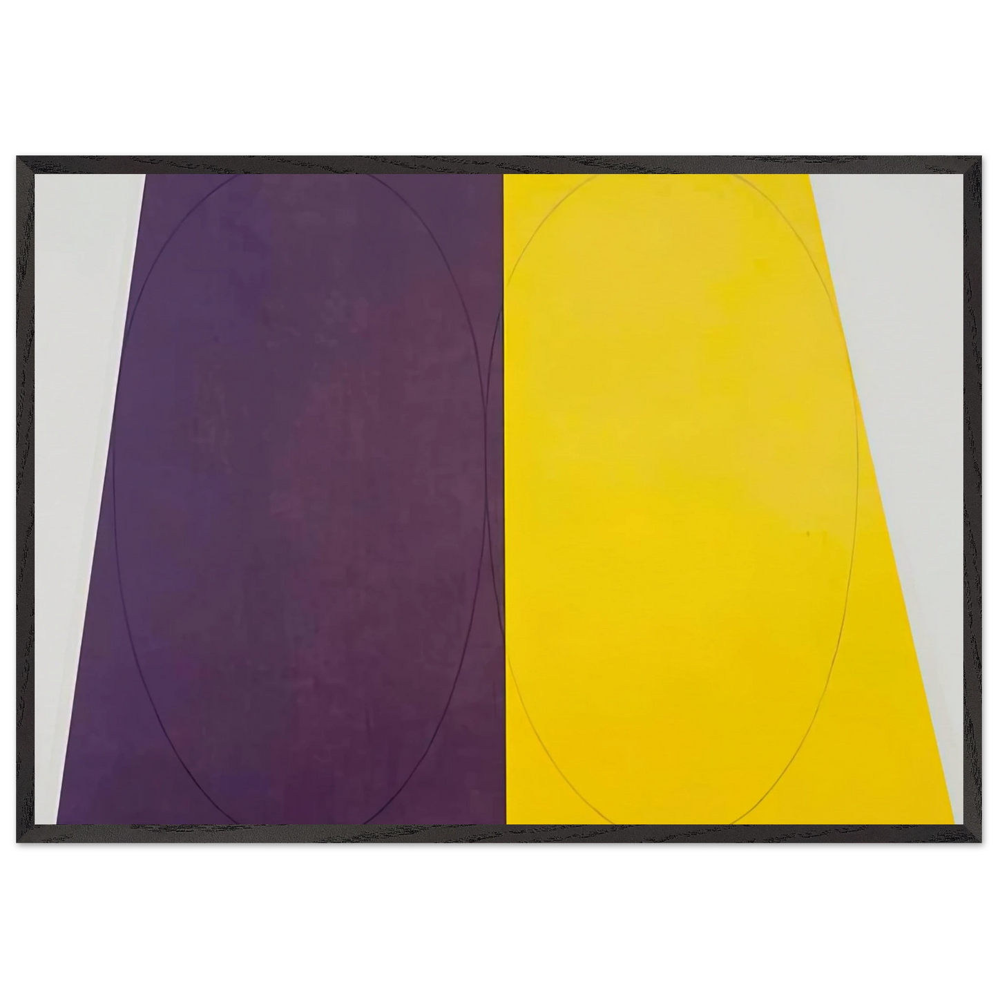 PLANE FIGURE SERIES D DOUBLE PANEL 1993 - Robert Mangold 70x100 cm / 28x40 inches Framed Art Print – Black Wooden Frame