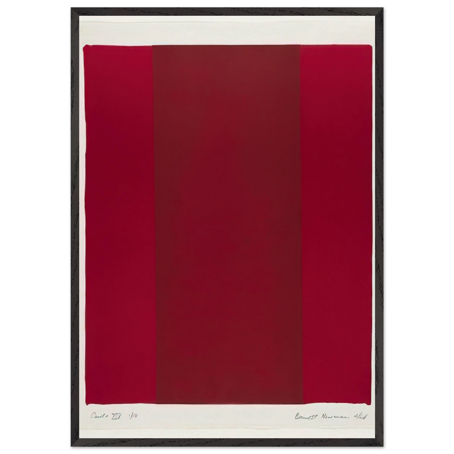 Canto XIV - Barnett Newman 70x100 cm / 28x40 inches Framed Art Print – Black Wooden Frame