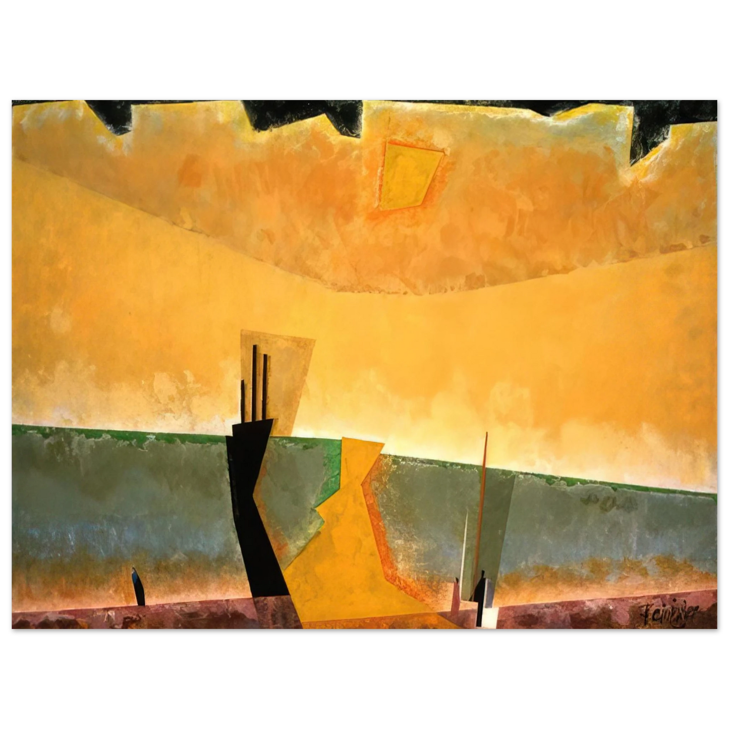Lyonel Feininger - STORM BREWING 1939 75x100 cm / 30x40inches Fine Art Poster