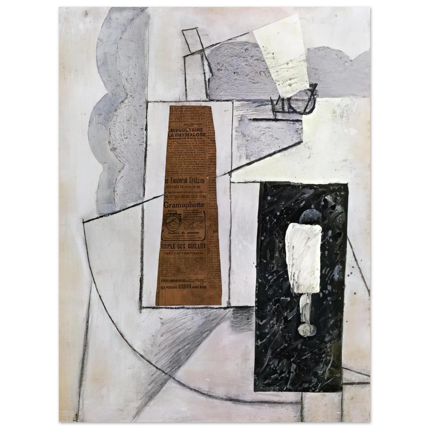 Juan Gris - BOTTLE AND GLASS 1 75x100 cm / 30x40inches Fine Art Poster