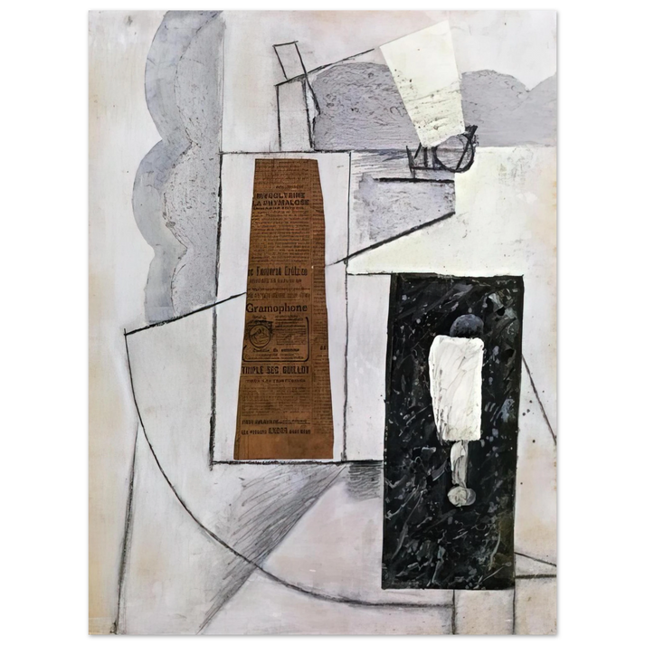 Juan Gris - BOTTLE AND GLASS 1 75x100 cm / 30x40inches Fine Art Poster