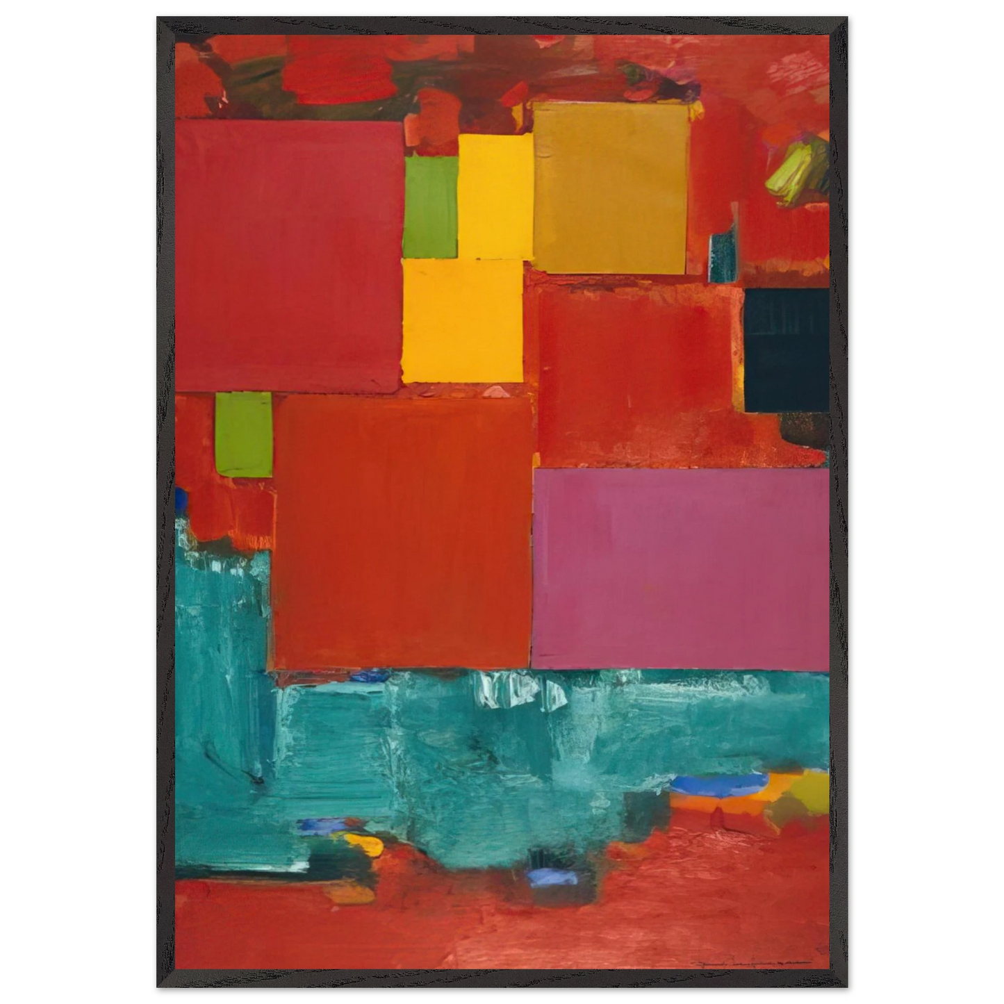 Pompeii - Hans Hofmann 70x100 cm / 28x40 inches Framed Art Print – Black Wooden Frame