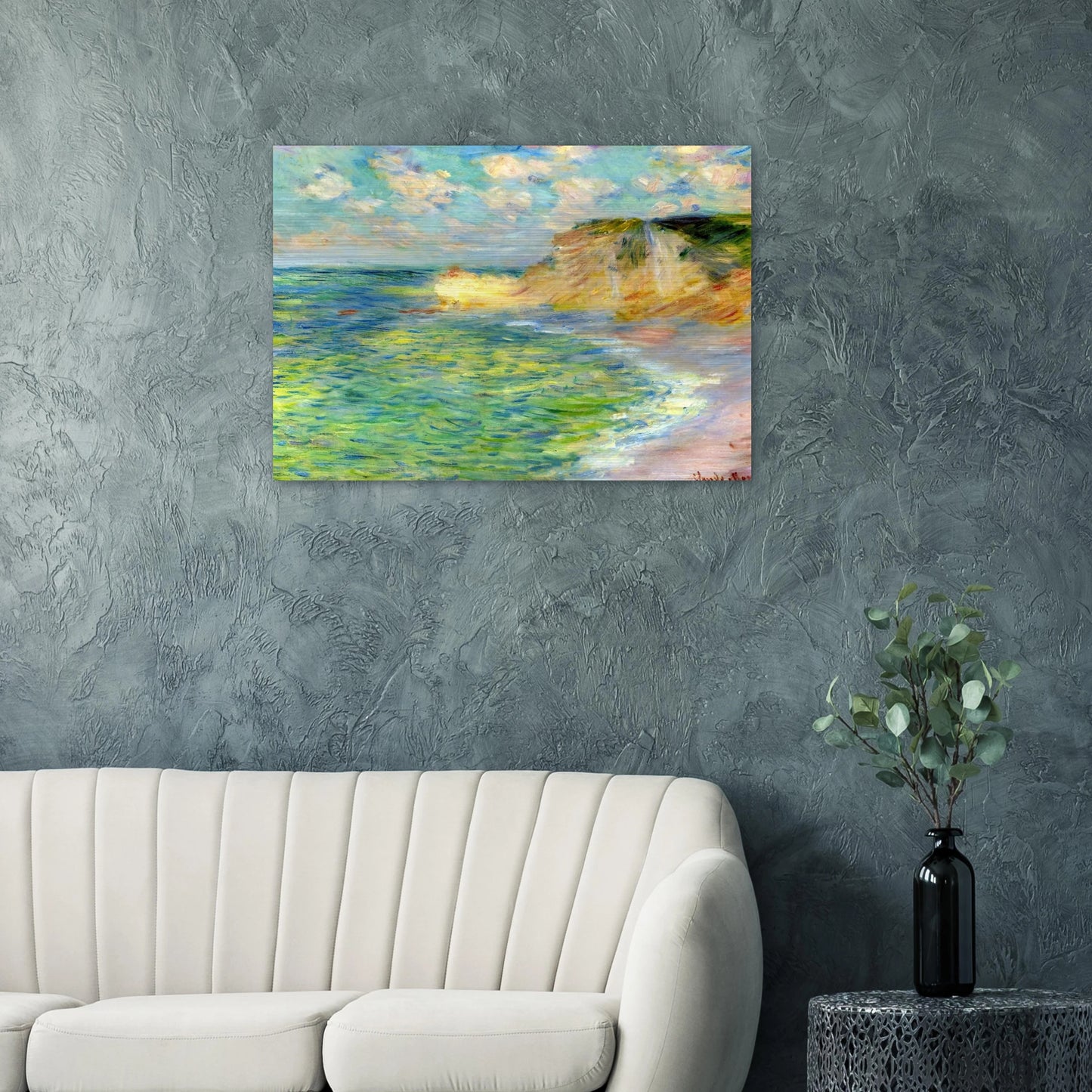 Cliffs at Amont - claude monet Brushed Aluminum Print - 70x100 cm / 28x40 inches | claude monet Aluminum Print | claude monet Prints