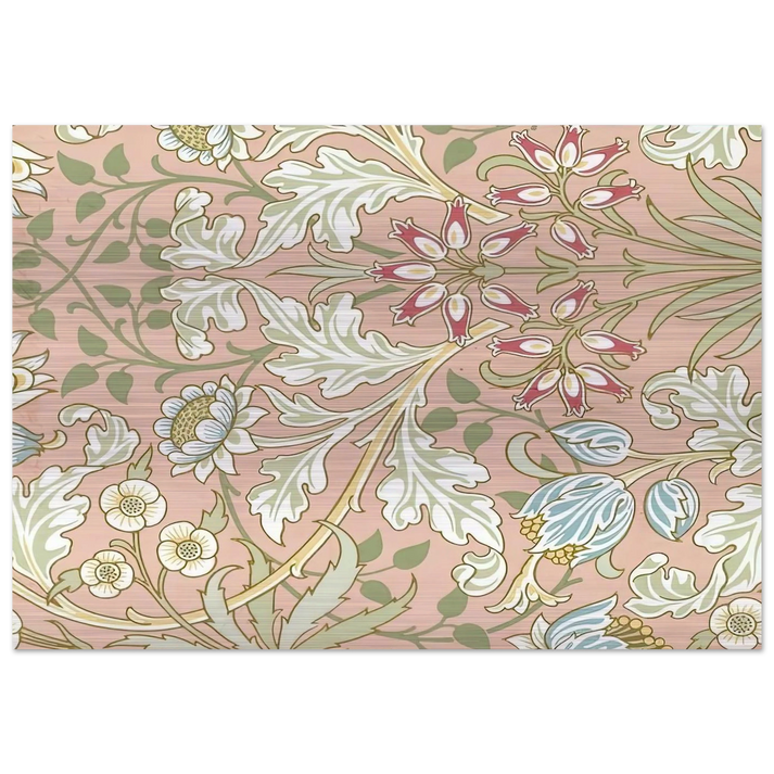 WALLPAPER HYACINTH PATTERN 480 1917 - William Morris Brushed Aluminum Print - 70x100 cm / 28x40 inches | William Morris Aluminum Print | William Morris Prints