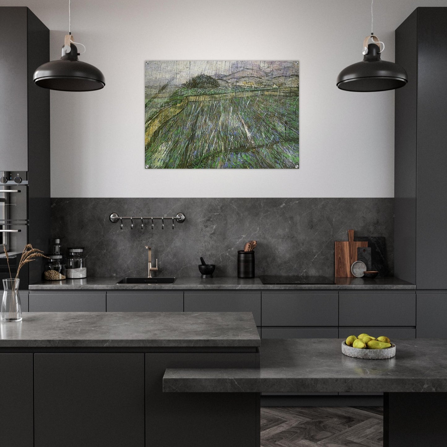 Wheat Field in Rain - Vincent van Gogh Acrylic Print - 70x100 cm / 28x40″ inches | Vincent van Gogh Wall Art | Vincent van Gogh Prints