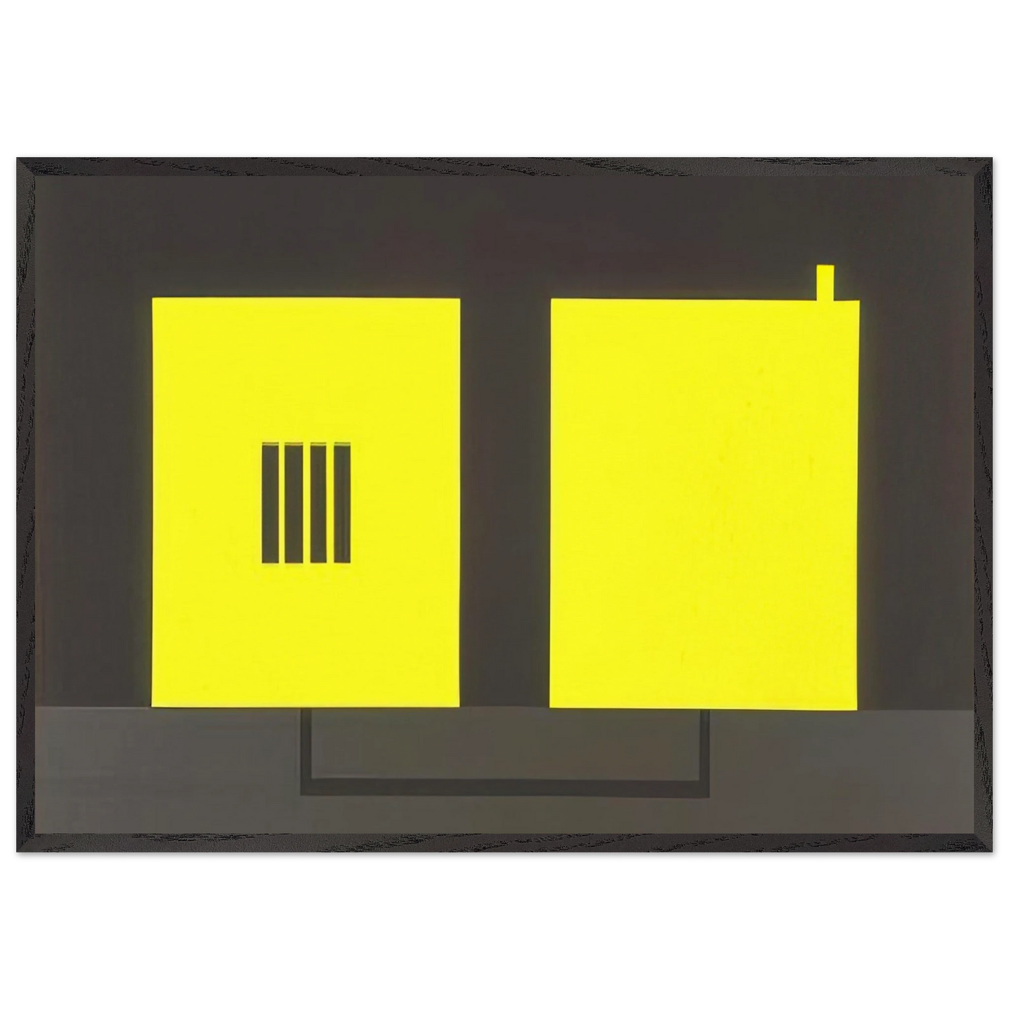 Prison Cell with Smokestack Conduit - 1985 - Peter Halley 70x100 cm / 28x40 inches Framed Art Print – Black Wooden Frame