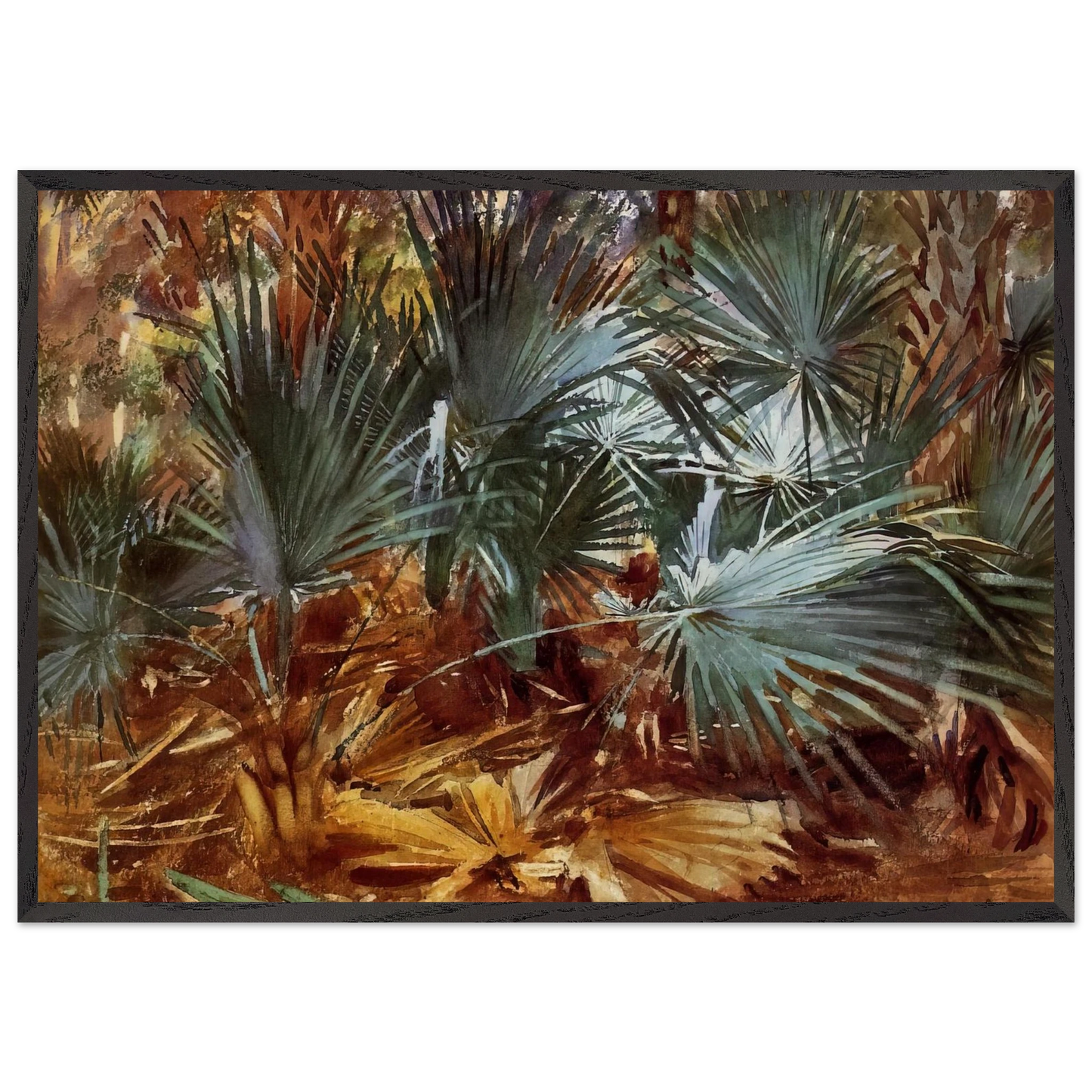 Palmettos - John Singer Sargent 70x100 cm / 28x40 inches Framed Art Print – Black Wooden Frame