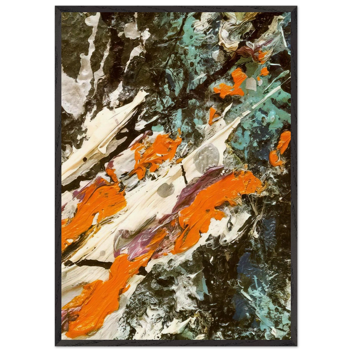 FULL FATHOM FIVE - Jackson Pollock 70x100 cm / 28x40 inches Framed Art Print – Black Wooden Frame