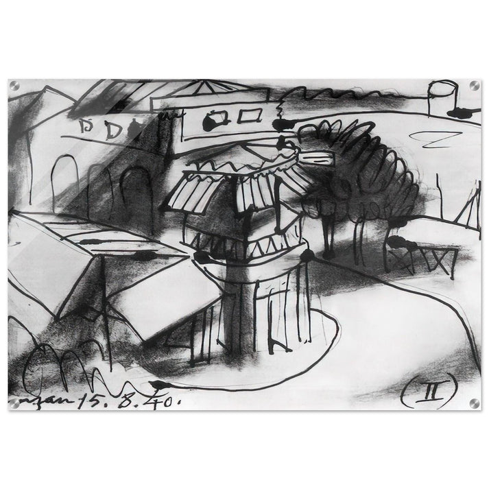 Café in Royan - 1940 - Pablo Picasso Acrylic Print - 70x100 cm / 28x40″ inches | Pablo Picasso Wall Art | Pablo Picasso Prints