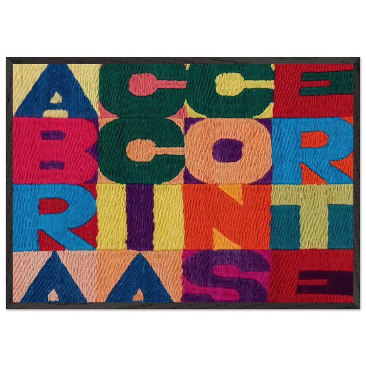 A BRACCIA CONSERTE 1994 - Alighiero Boetti 70x100 cm / 28x40 inches Framed Art Print – Black Wooden Frame