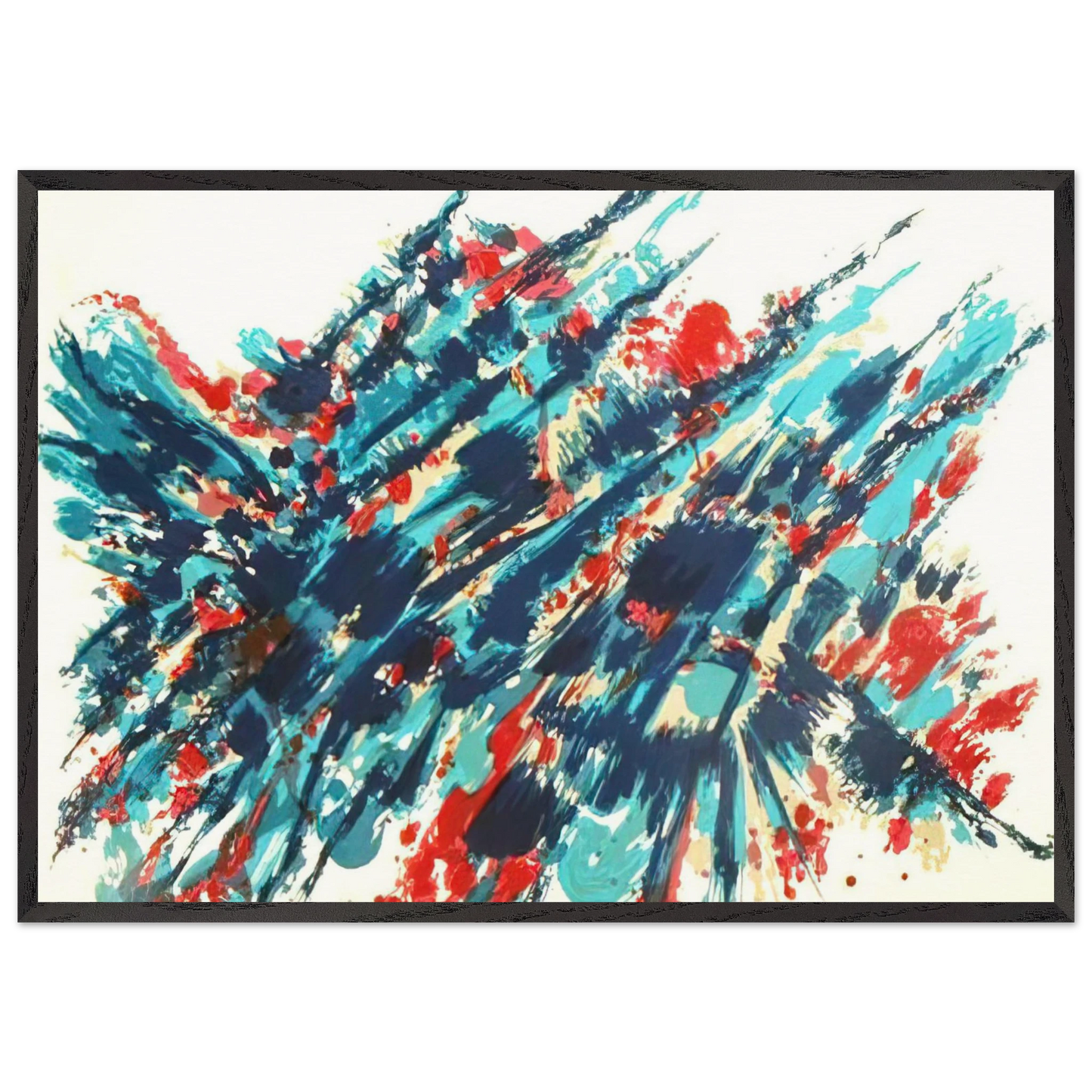 Le Sang et leau - 1978 - Alfred Manessier 70x100 cm / 28x40 inches Framed Art Print – Black Wooden Frame