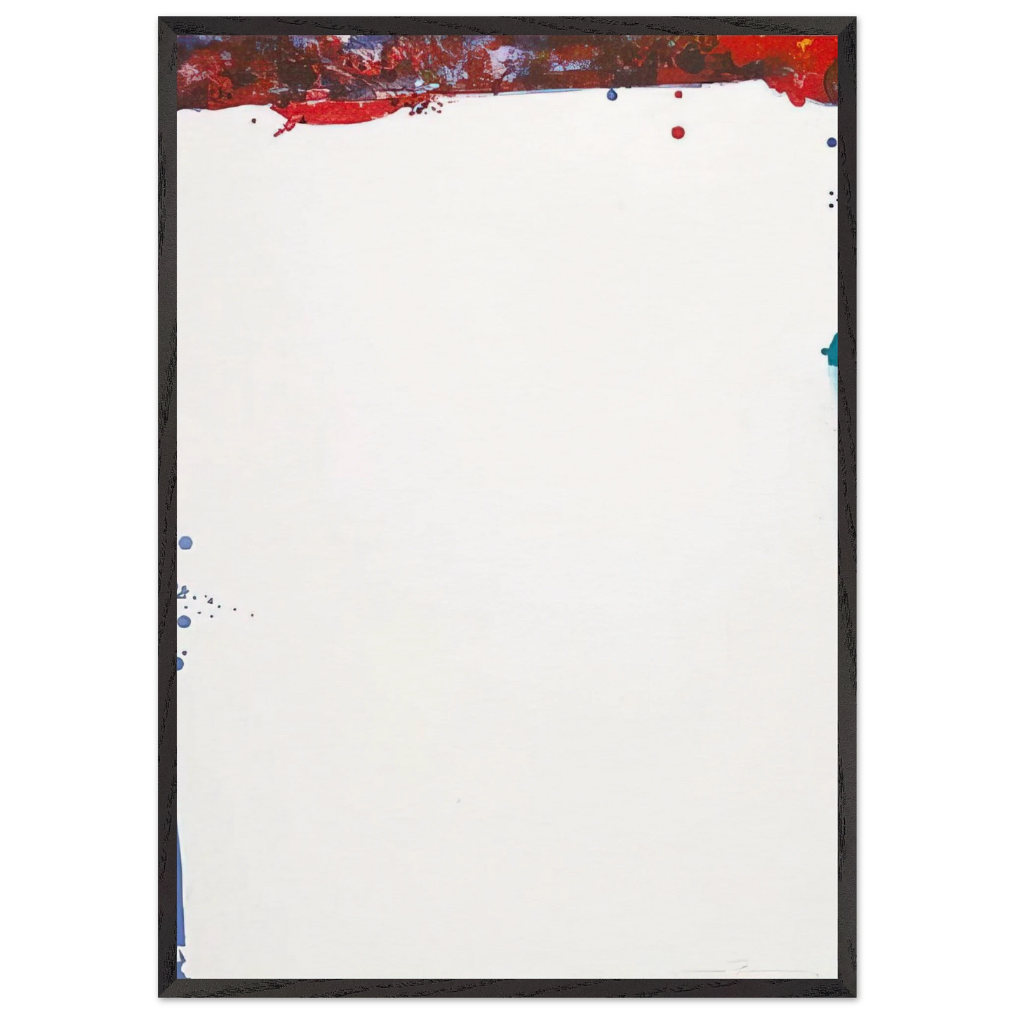 Chinese Wall L L101 SF-87 - Sam Francis 70x100 cm / 28x40 inches Framed Art Print – Black Wooden Frame
