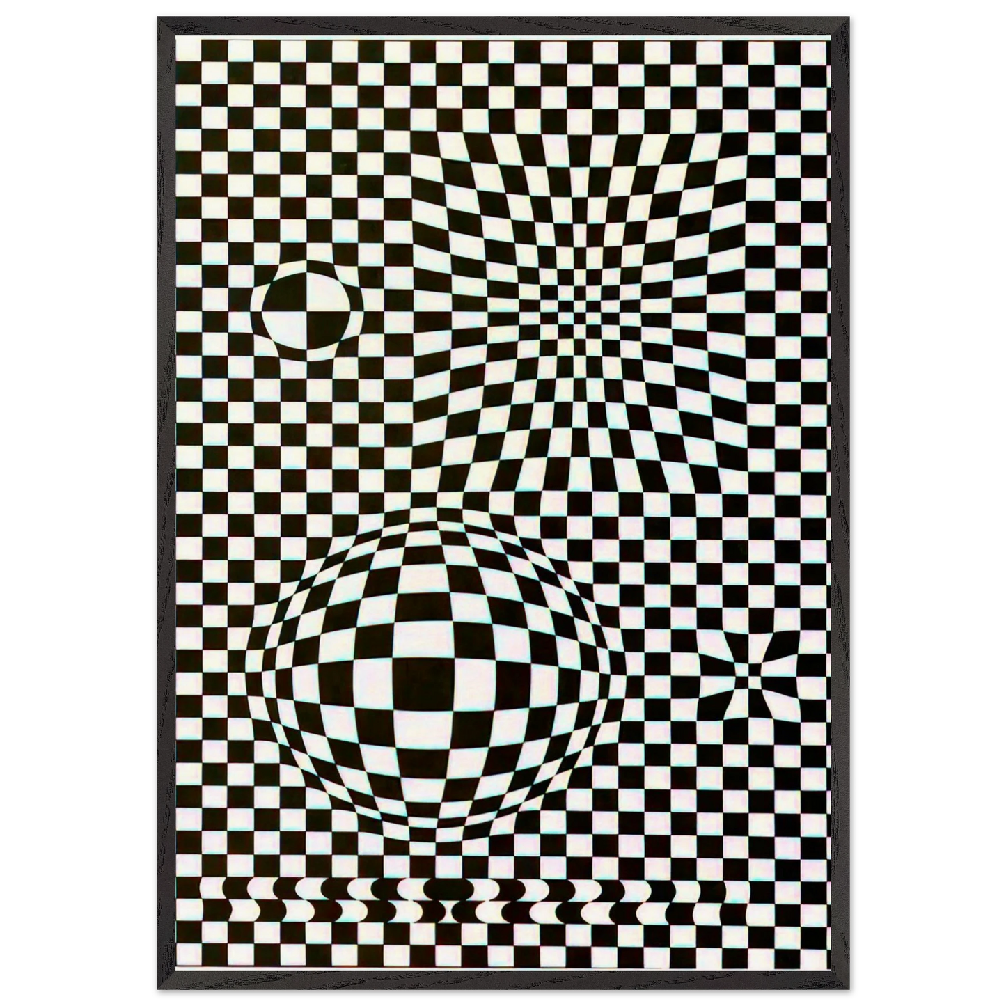 Vega - 1957 - Victor Vasarely 70x100 cm / 28x40 inches Framed Art Print – Black Wooden Frame