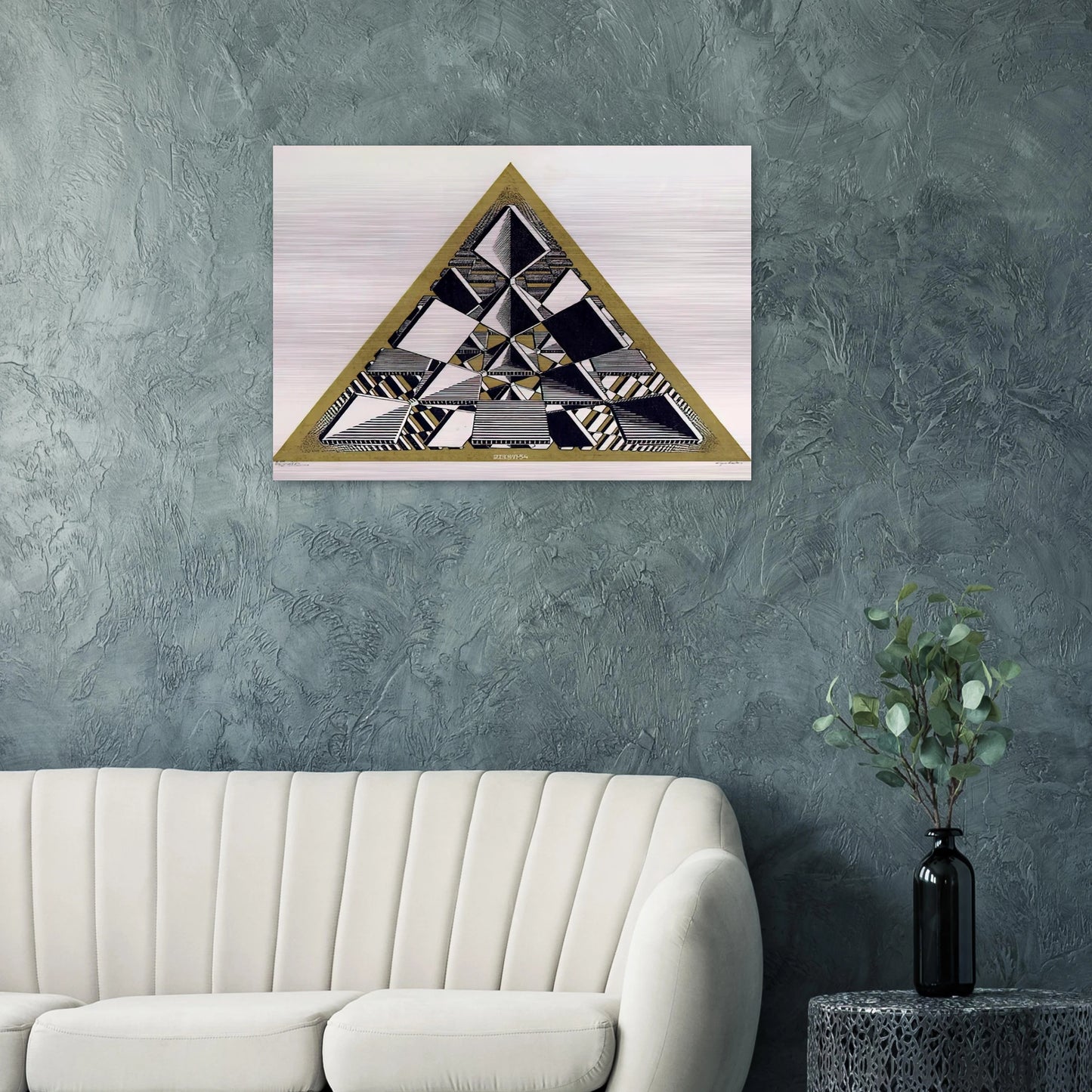THREE INTERSECTING PLANES COLOUR - MC Escher Brushed Aluminum Print - 70x100 cm / 28x40 inches | MC Escher Aluminum Print | MC Escher Prints