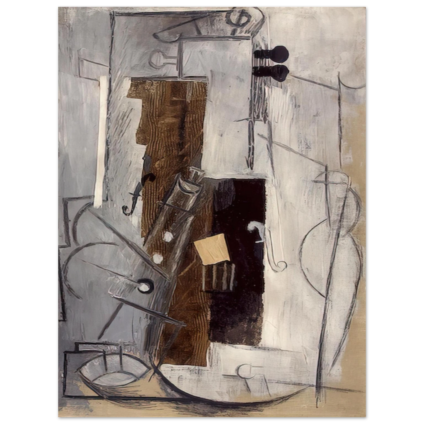 Pablo Picasso - Clarinet and Violin - 1913 75x100 cm / 30x40inches Fine Art Poster