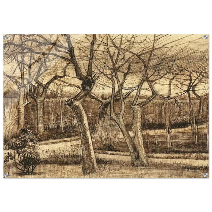 The Vicarage Garden - Vincent van Gogh Acrylic Print - 70x100 cm / 28x40″ inches