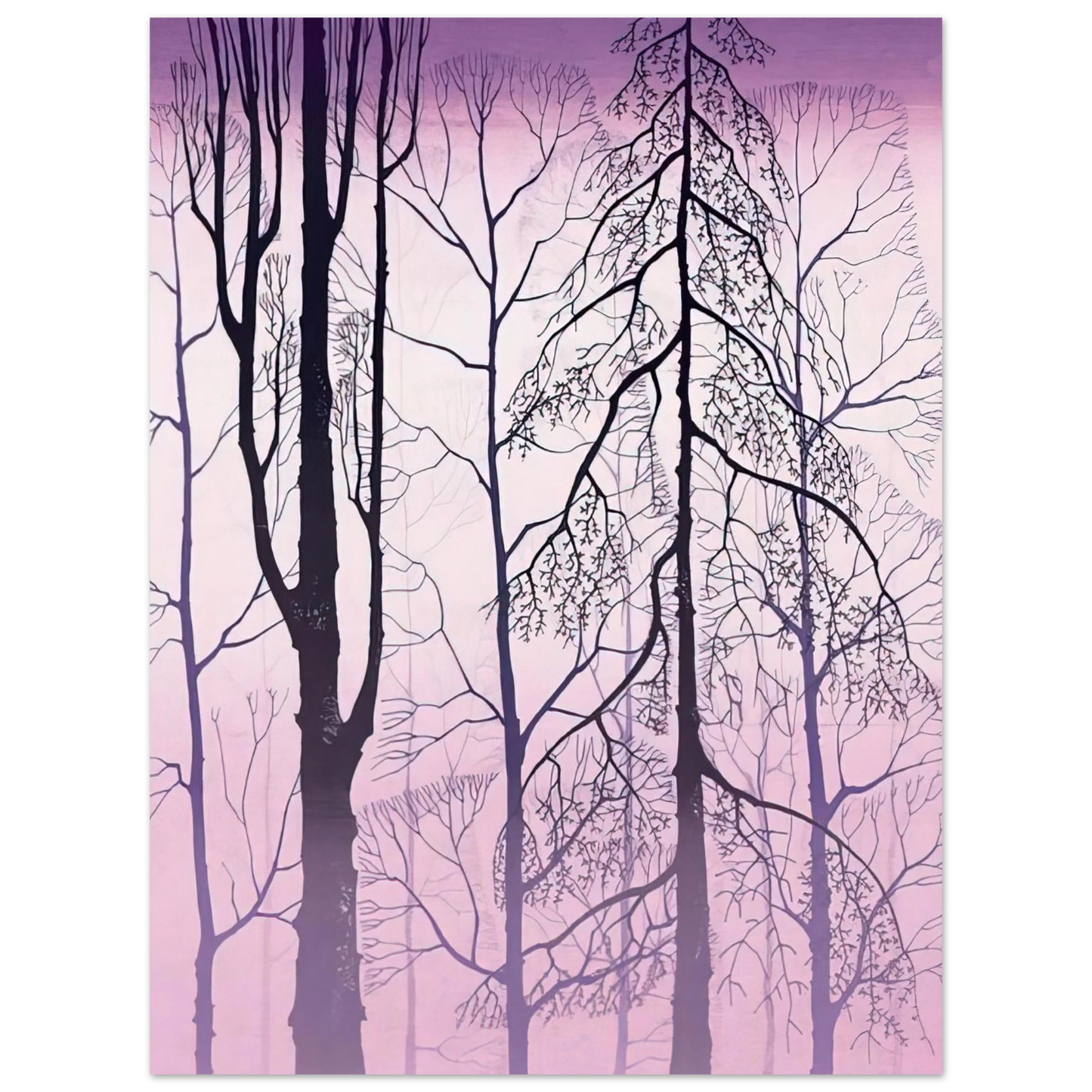 Eyvind Earle - Winter woods 75x100 cm / 30x40inches Fine Art Poster