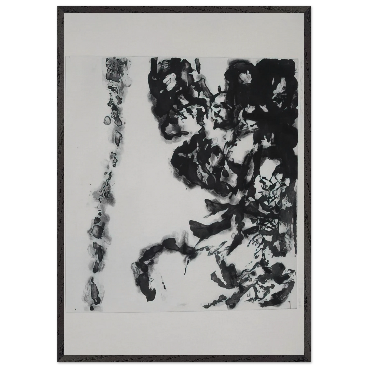 EULOGY ON THE EXTREMELY DELICATE THINGS 1993 - Zao Wou-Ki 70x100 cm / 28x40 inches Framed Art Print – Black Wooden Frame