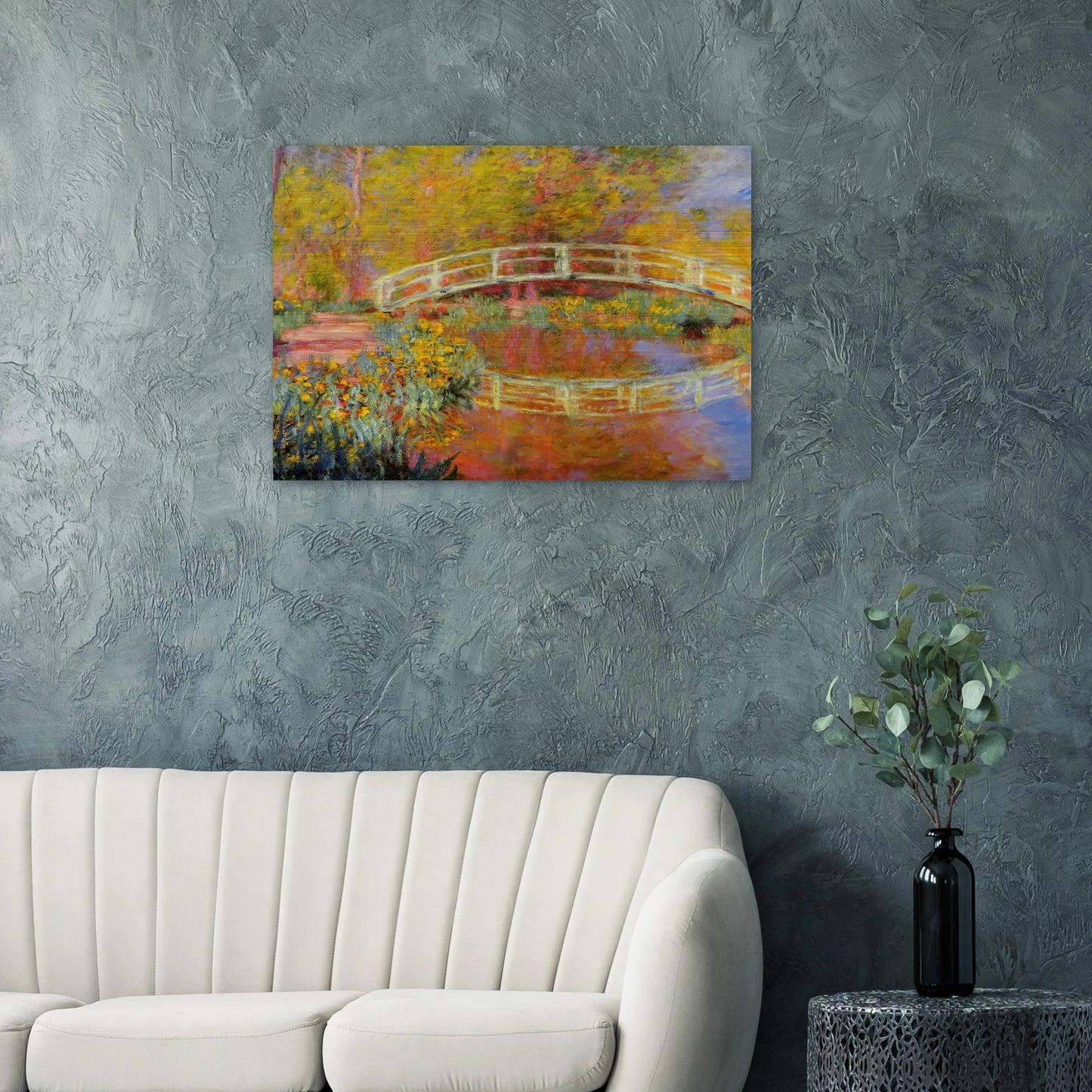 The Japanese Bridge The Bridge in Monet's Garden - claude monet Brushed Aluminum Print - 70x100 cm / 28x40 inches | claude monet Aluminum Print | claude monet Prints