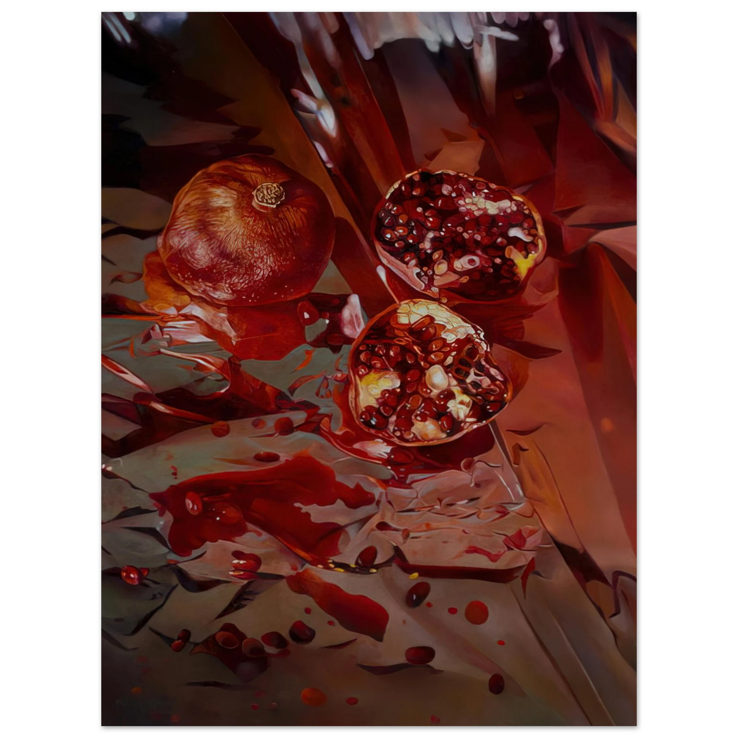 Mary Pratt - Threads of Scarlet, Pieces of Pomegranate - 2005 75x100 cm / 30x40inches Fine Art Poster