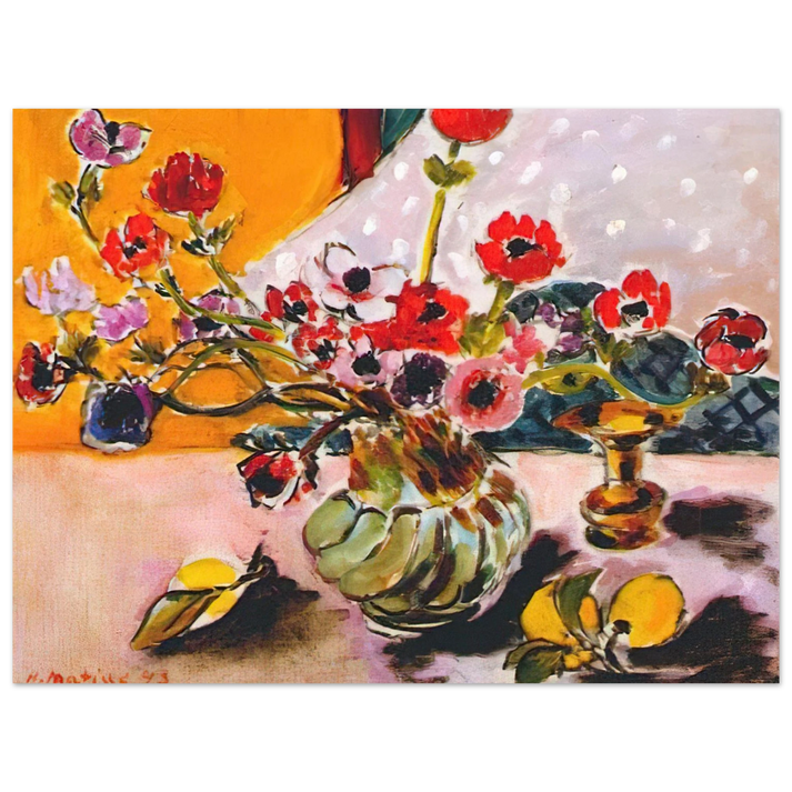 Henri Matisse - ANEMONES AND CHINESE VASE 1943 75x100 cm / 30x40inches Fine Art Poster