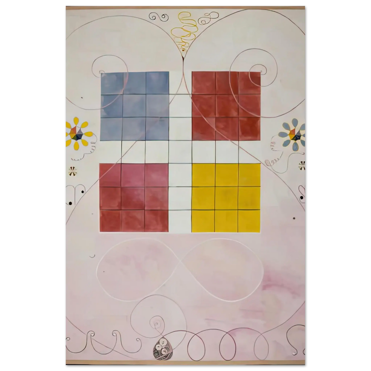 Hilma af Klint - DE TIO ST RSTA N 10 ALDERDOMEN 1907 Wall art - 20x25 cm / 8x10 Inches - Fine Art Poster - -